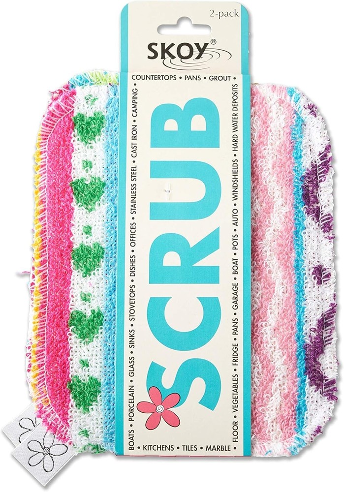 Sustainable Soft Scrub Pads in Assorted Designs - 2-Pack Non-Scratch