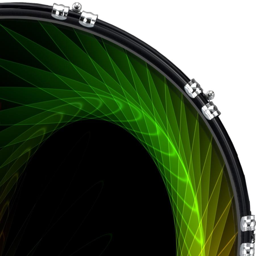 20" Custom Bass Kick Drum Front Head Skin Graphical Abstract Spiro
