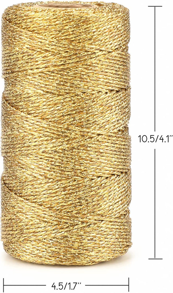 110Yards Decorative Metallic Bakers String Gold Wrapping Twine String Inelastic