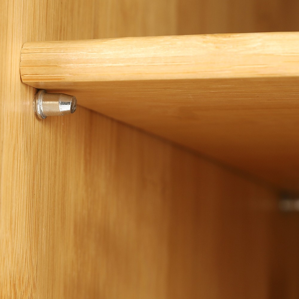 Kitchen Sideboard Bamboo Storage Cabinet with 2 Sliding Door Cupboard Sideboard
