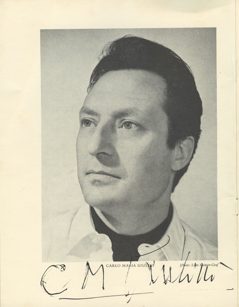 Giulini, Carlo Maria. & Söderström, Elisabeth. & Blanc, Ernest. Signed Program