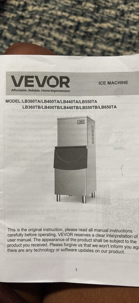 vevor ice machine water pump