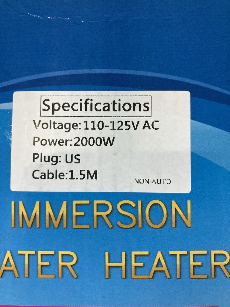 2000W Immersion Water Heater Portable Bucket Heater with Digital LCD Thermome...