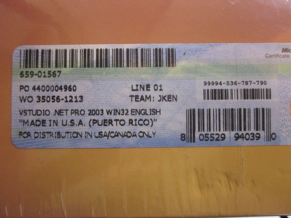NEW Visual Studio .Net 2003 Professional Full Retail Version Includes SQL/SERVER