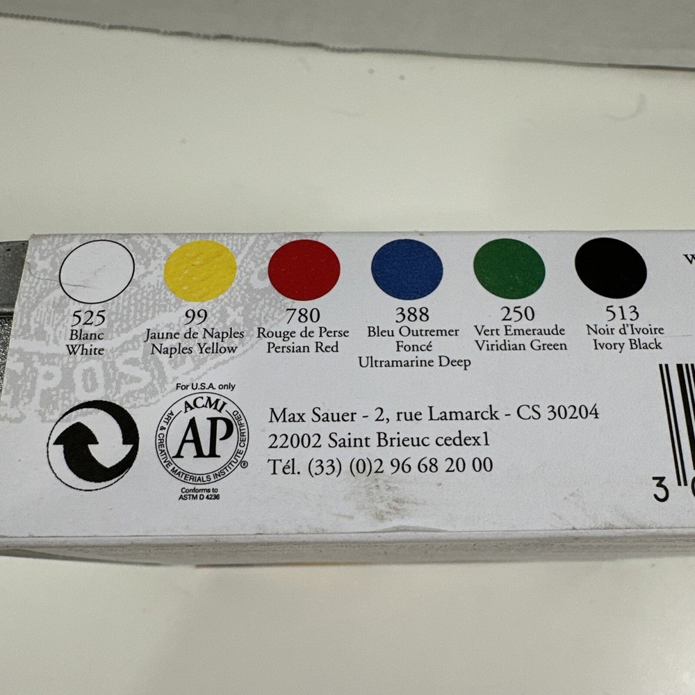 Sennelier Test Pack Extra-Soft Pastel Full 6 Stick Set White, Black, Red, Bleu..