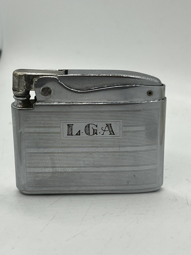 Vintage Silver-tone Ronson Adonis Pocket Lighter Engraved LGA