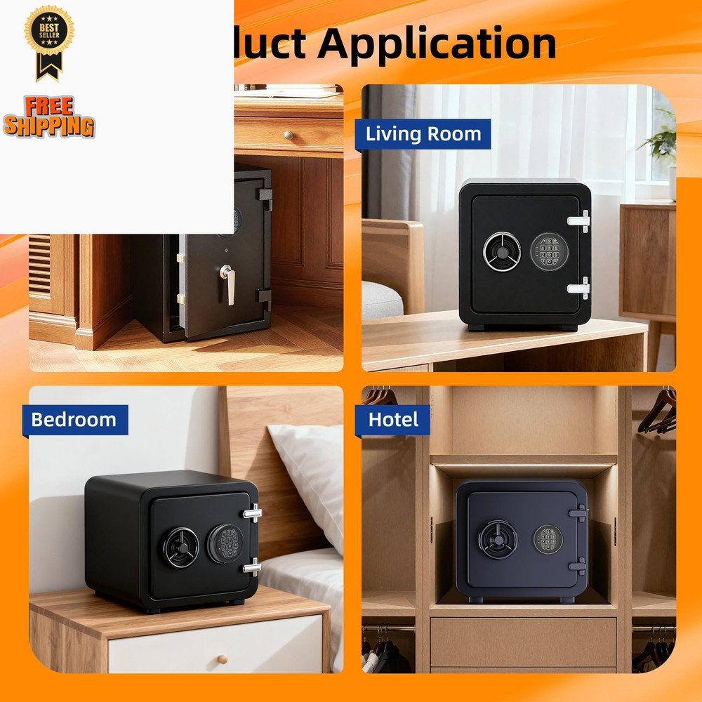 Electronic Safe Lock Replacement Keypad with Solenoid Lock, Gun Black