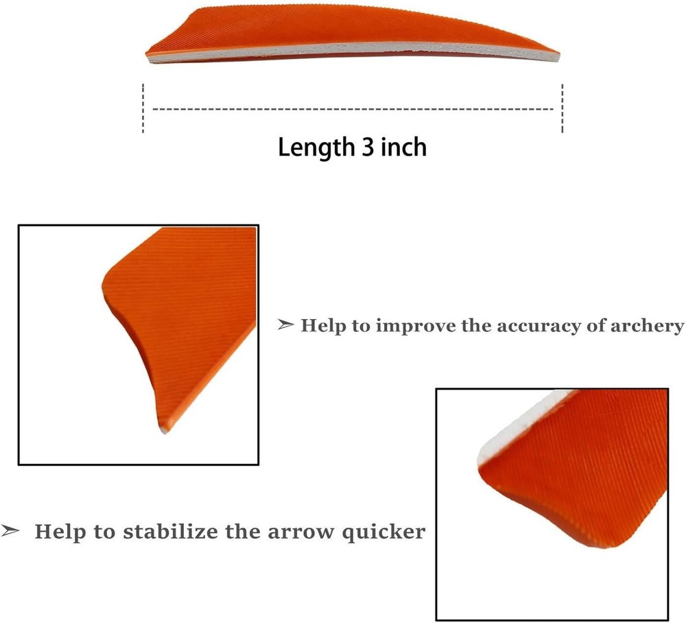 Versatile 3 Inch Real Feathers Fletching - 36 Pack for Enhanced Shooting Control