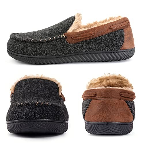 Men's Hearthfire Memory Foam Moc Slipper 10 Black