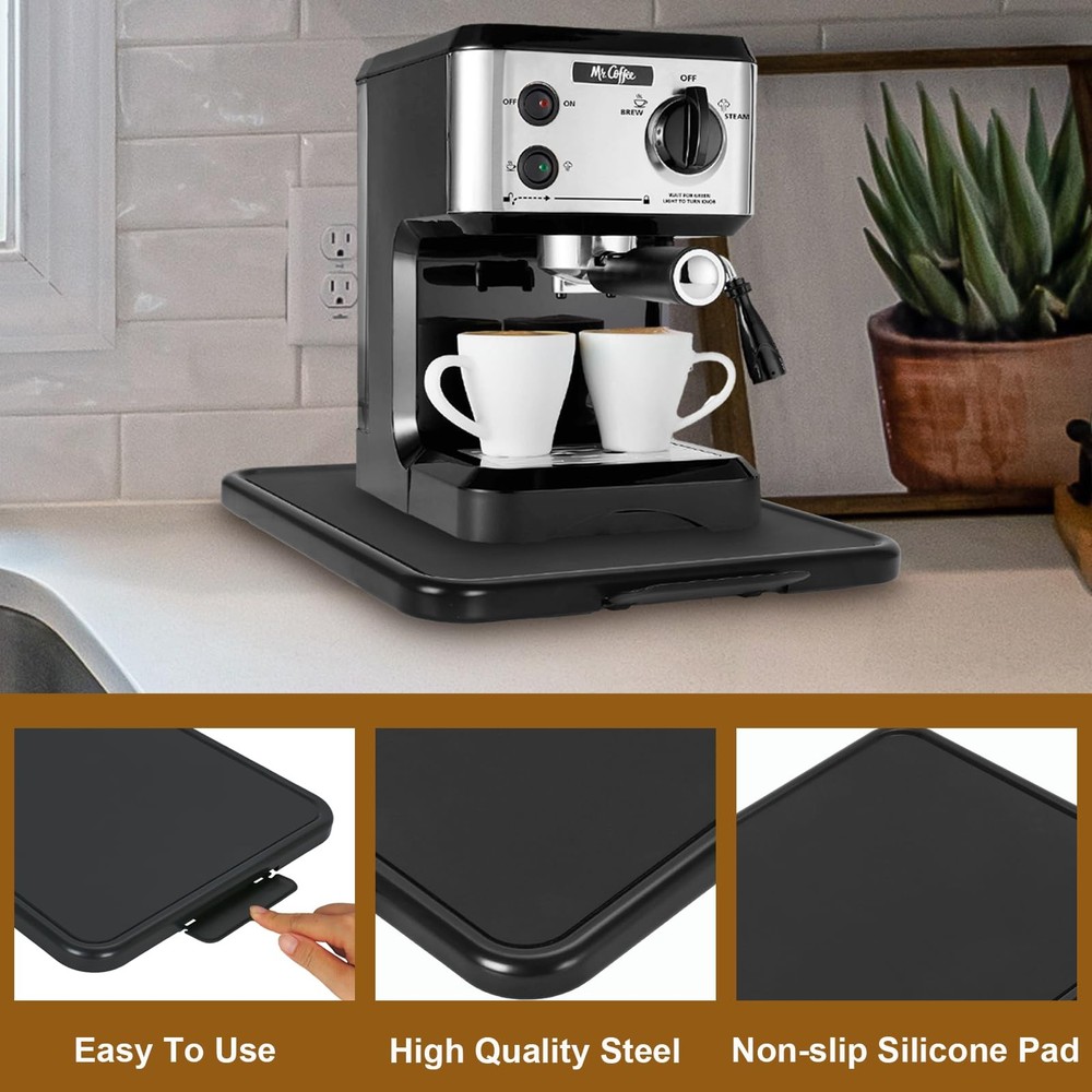 Kitchen Appliance Sliding Tray Coffee Maker Caddy with Rolling Deep