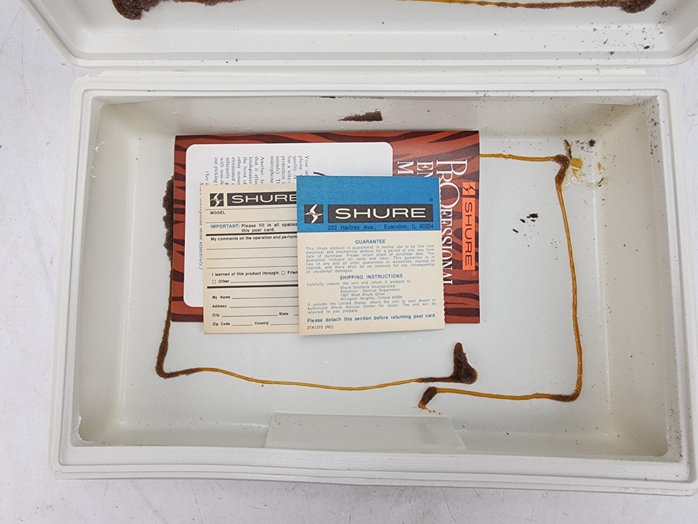 Vintage Shure Microphone Hard Plastic Protective Case White #4