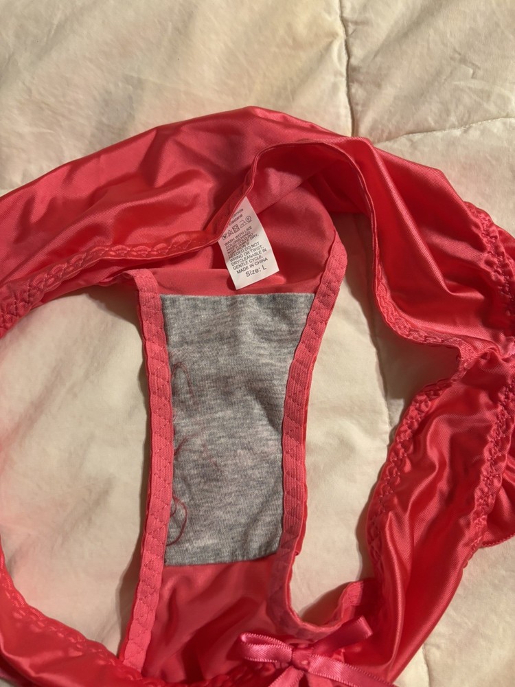 VTG red Satin Flutter Bikini Panties Size 7/L