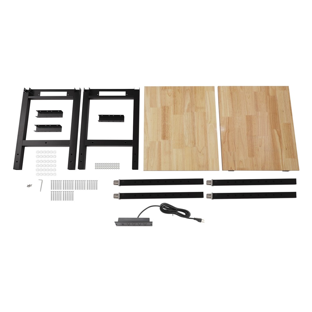 907kg/2000 lbs Adjustable Workbench Heavy-Duty Work Table with Power Outlets