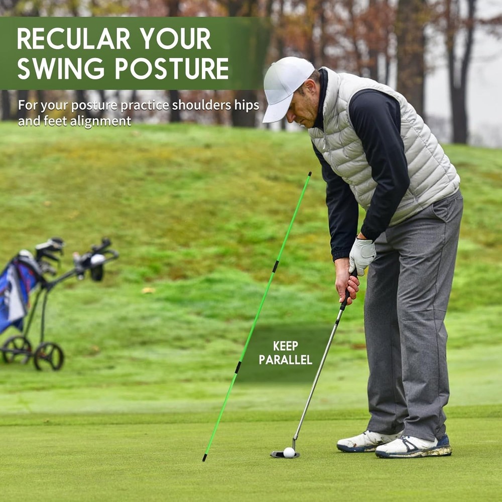 Golf Alignment Sticks Training Aid – Collapsible Fiberglass 2-Pack