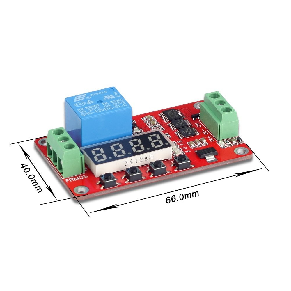 12V Programmable Timer Relay Module 18 Delay Modes Auto Control LED Display