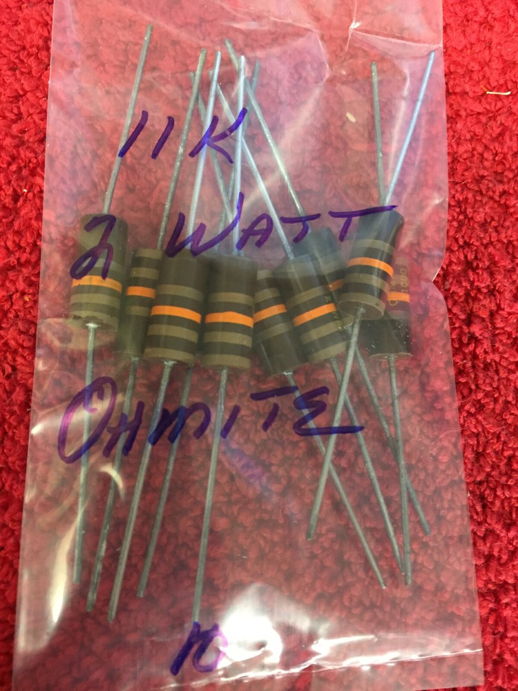 11K  OHM 2 WATT OHMITE CARBON COMPOSITION RESISTORS 10 PCS