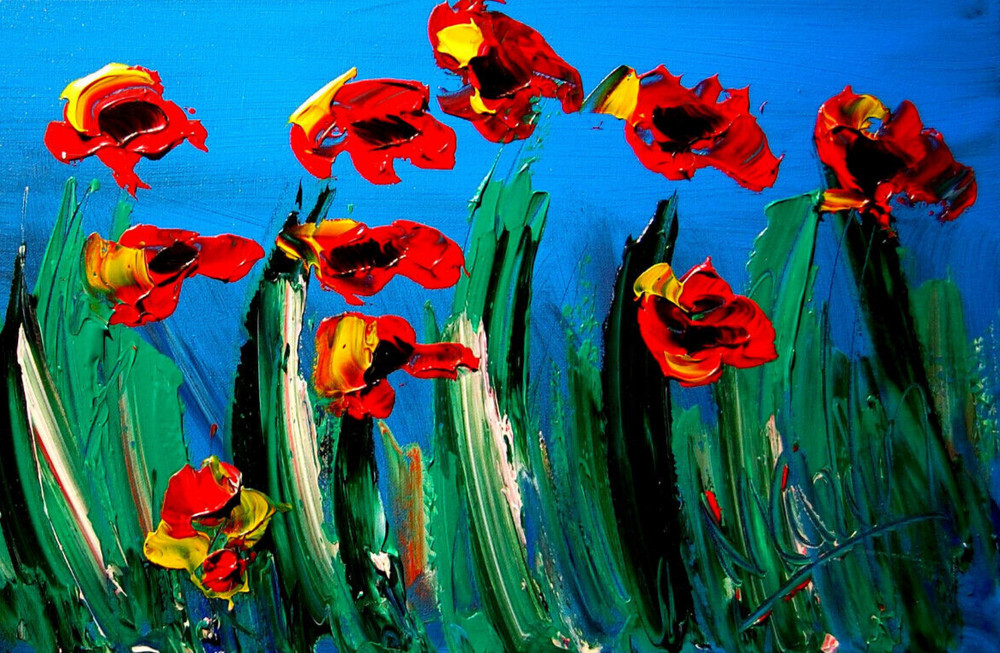 IMPRESSIONIST MODERN ART STRETCHED CANVAS  MUSIC COFFEE LANDSCAPE