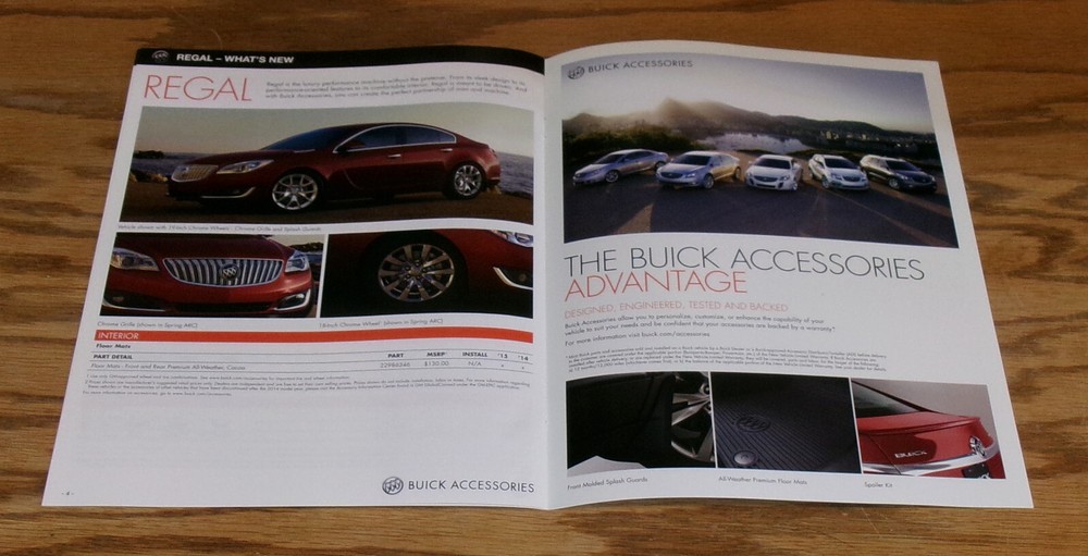 Original 2014 2015 Buick Accessories Reference Catalog Supplement Sales Brochure