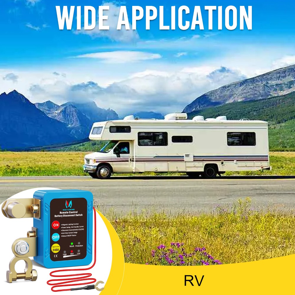 12V 240A Remote Battery Disconnect Switch Kill Switch Automatic for Auto Car