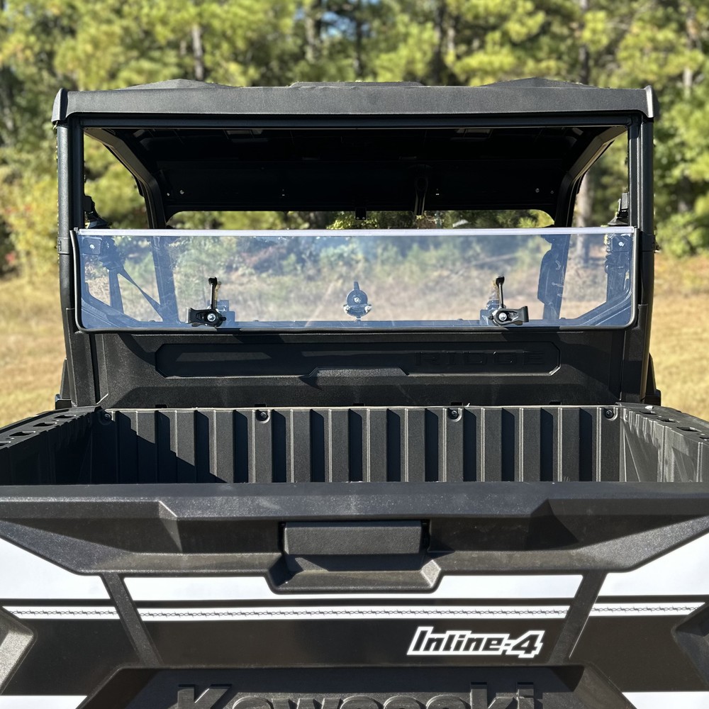 Kawasaki Ridge Folding Flip Down Rear Window Windshield Dust Panel 2024+