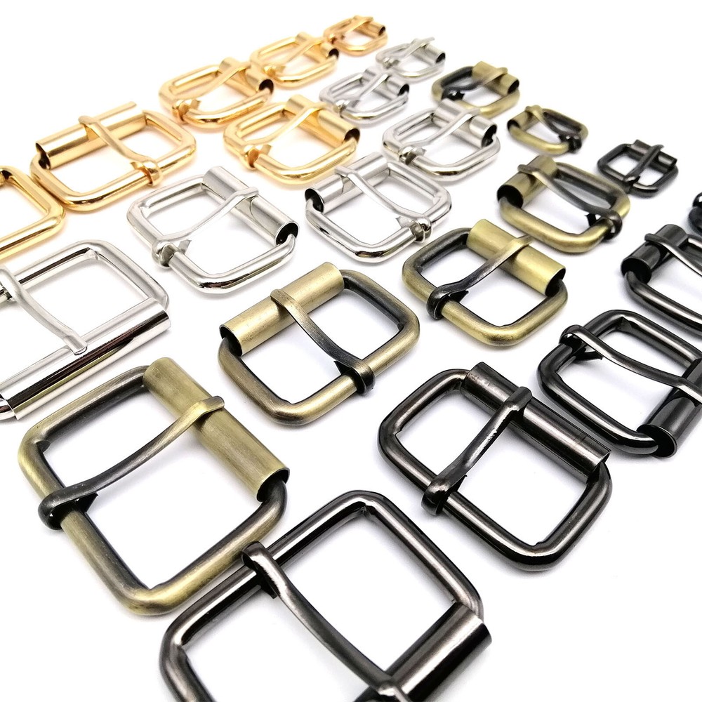 Leather Hand Bag Shoe Strap Belt Rectangle Adjust Roller Pin Buckle Clasp Ring