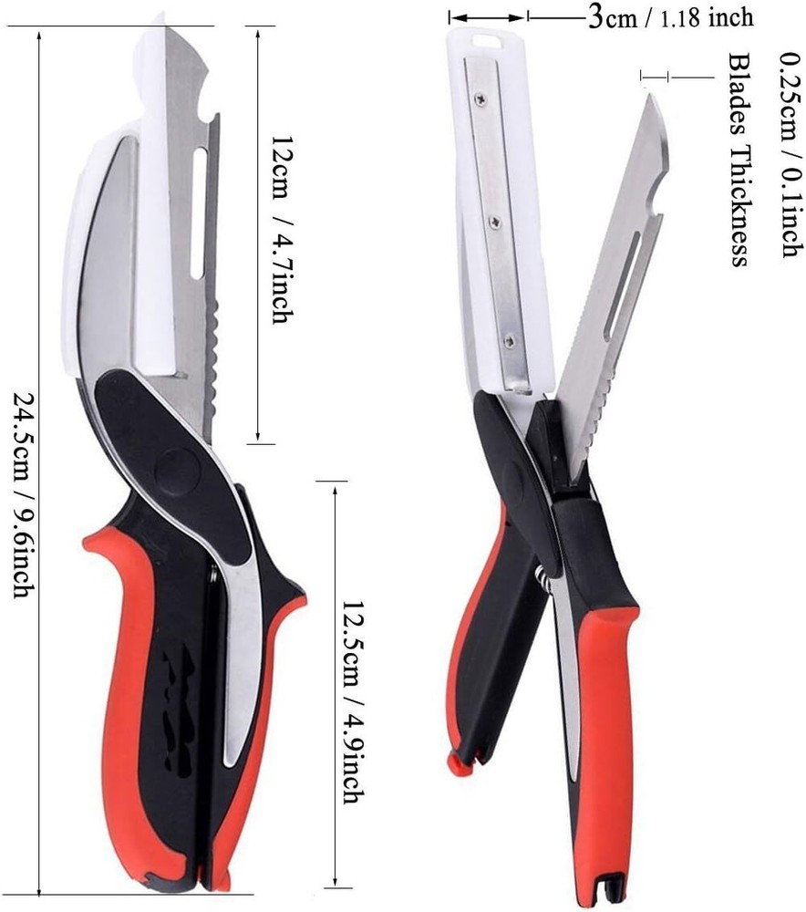 Multipurpose Kitchen Scissors With Built-in Cutting Board And Safety Latch
