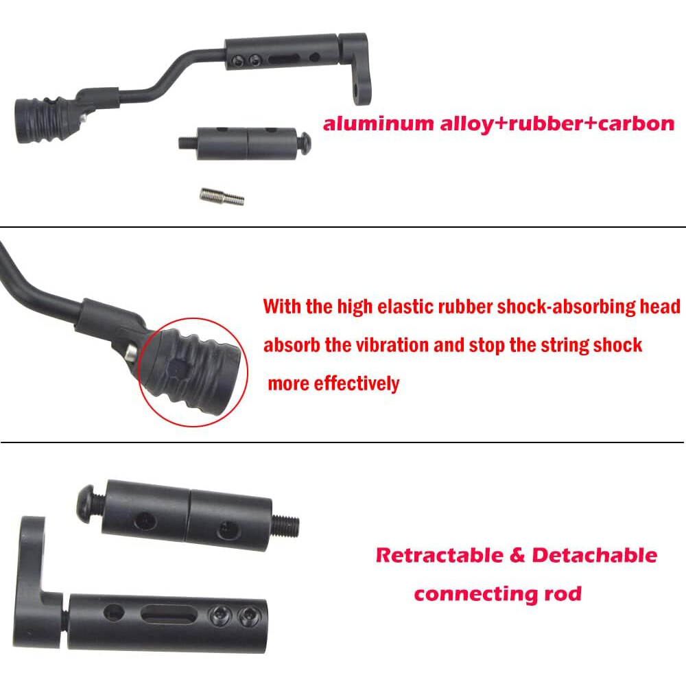 Compound Bow String Stop Bracket Suppressor Rod Stabilizer Mount Archery Hunting