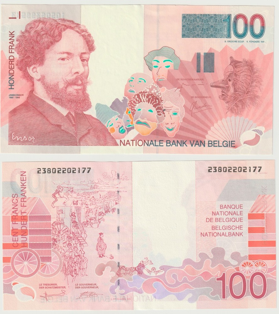 Belgium 100 FRANCS Pre Euro Uncirculated Banknote