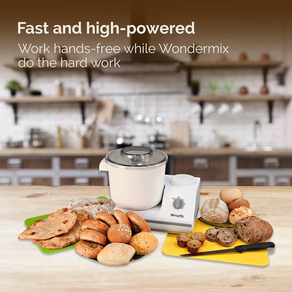 WONDERMILL -Complete Bread Dough Mixer Machine with Dough Hook -Bread Kneader...