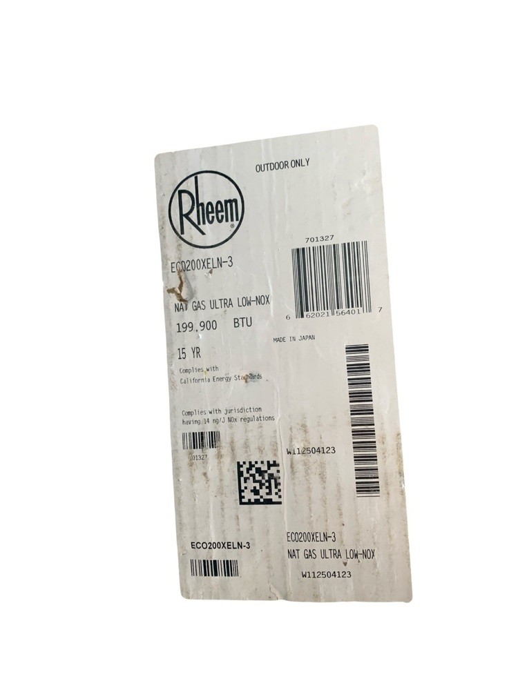 Rheem AX6169 ECO200ELN-3 9.5 GPM Outdoor Tankless Water Heater (9308408)