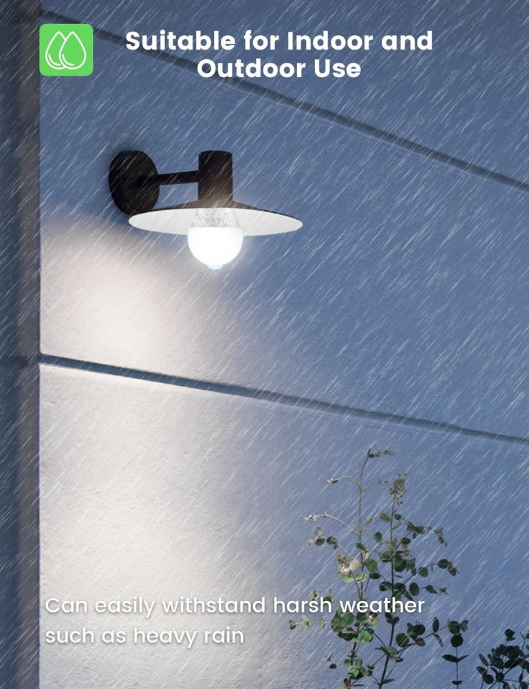 Motion Sensor Light Bulbs Outdoor, 13W(100W Equivalent) Movement Activated Du...