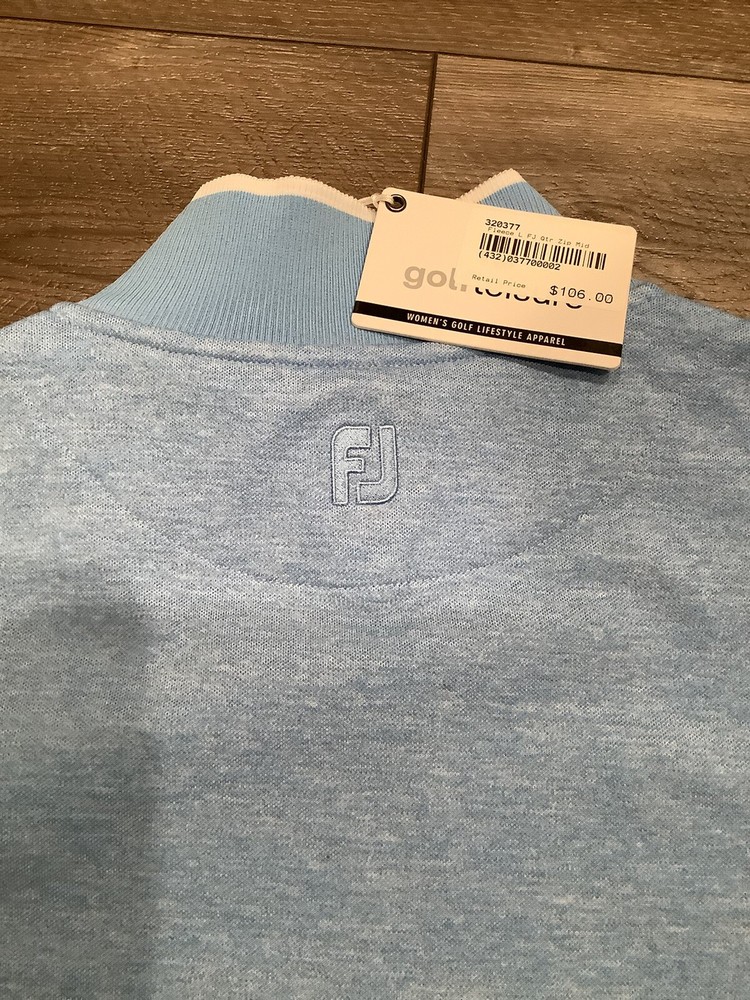 Womans Footjoy Size Medium Half Zip THE CLIFFS LOGO nwt Blue