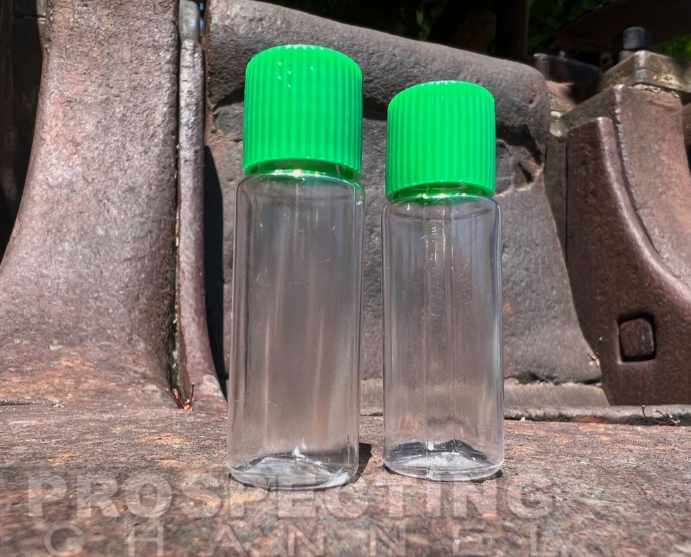 2 GARRETT Clear Plastic Gold VIALS 1659700 NEW