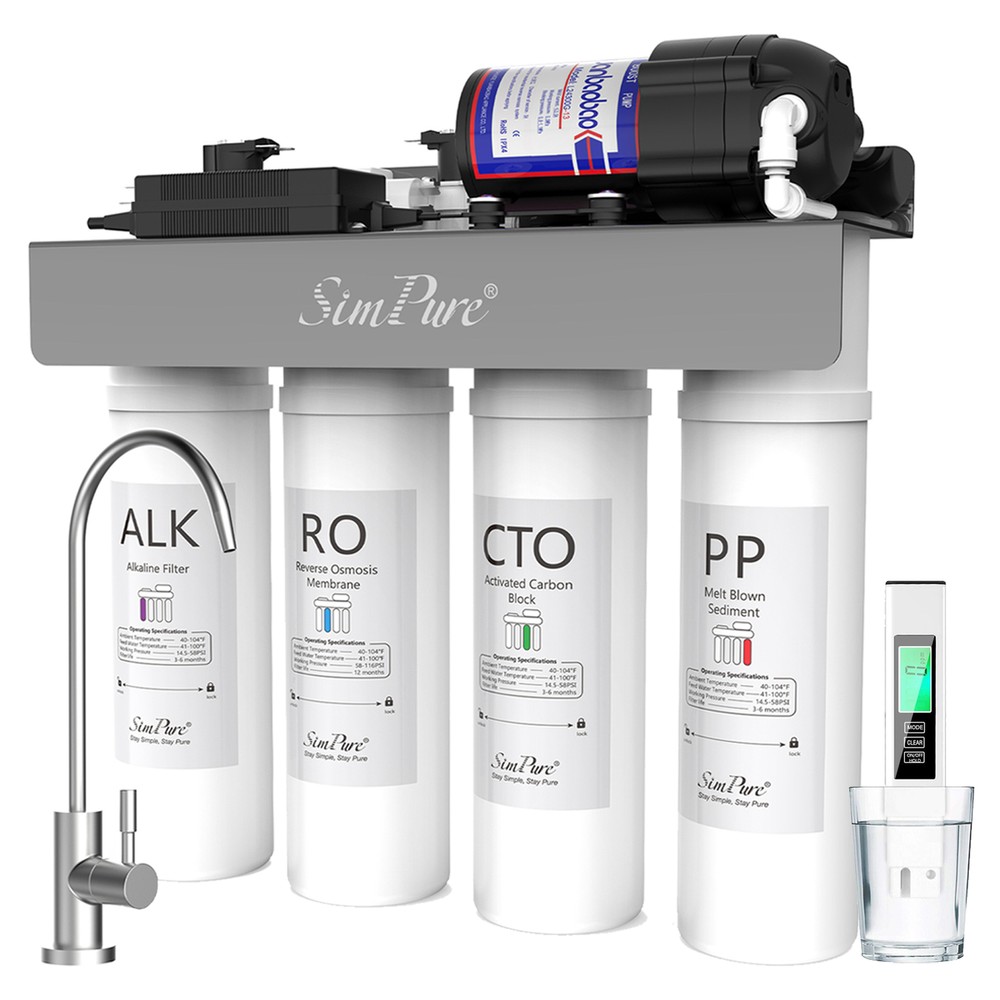 SimPure 400GPD Alkaline Ph+ Remineralization Tankless Reverse Osmosis System