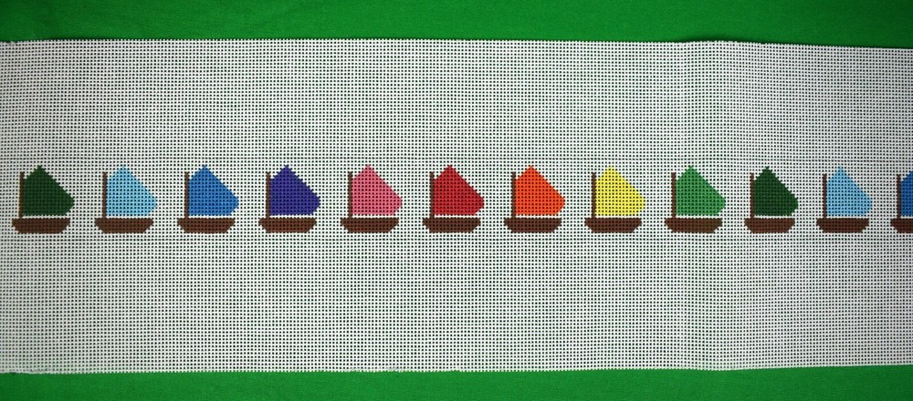 "27 Rainbow Fleet Needlepoint Belt Canvas"