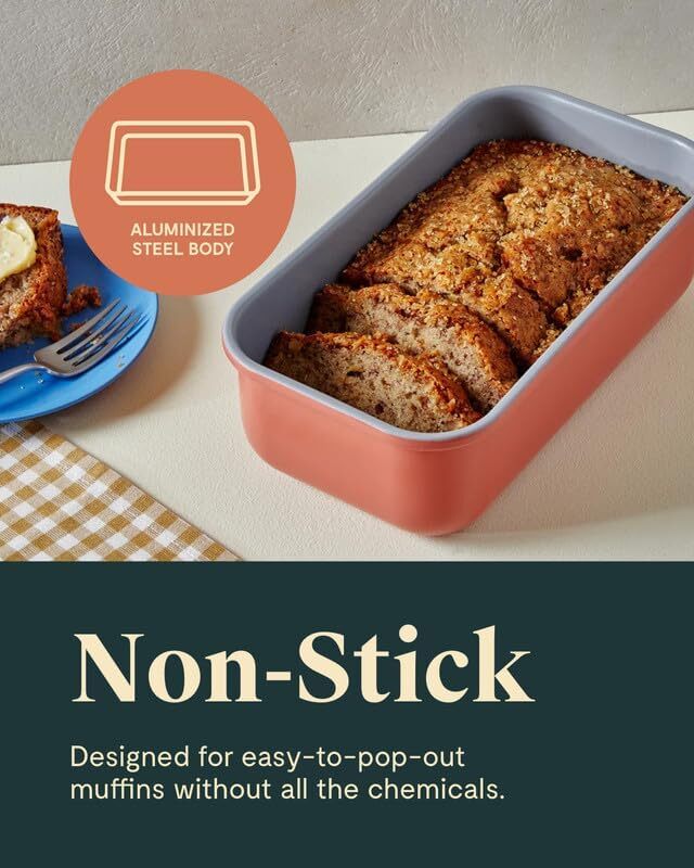 1 lb. Nonstick Ceramic Baking Pan - Natural Smooth Ceramic Coating - Black
