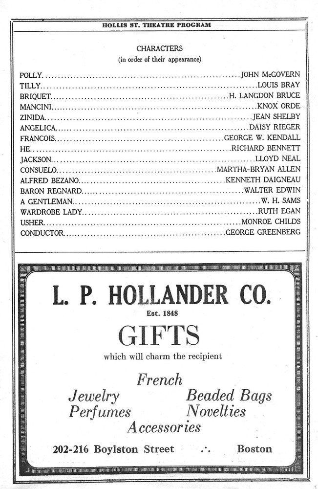 Richard Bennett "HE WHO GETS SLAPPED" Leonid Andreyev 1922 Boston Program