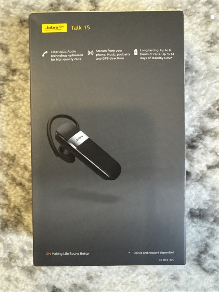 Jabra Talk 15 Mobile Headset - Black - New