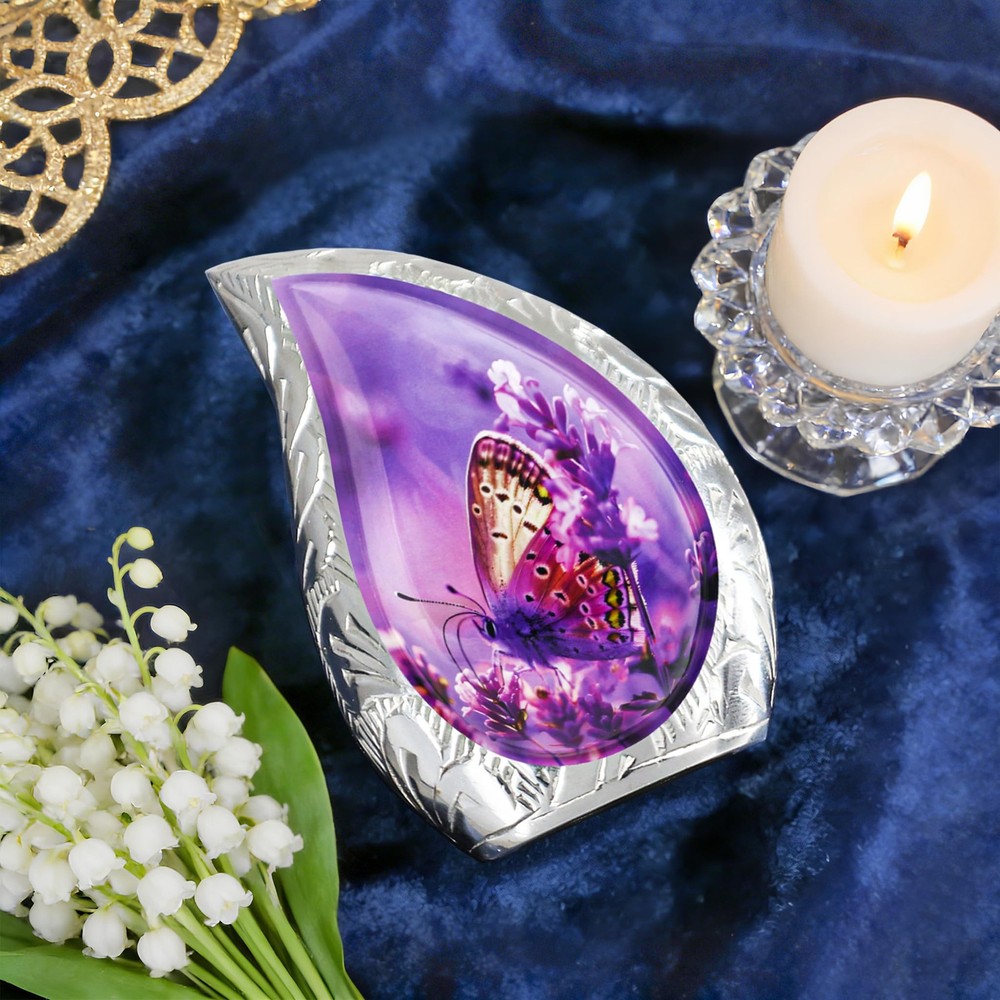 NANIURN Small Urns for Human Ashes Keepsake, / Purple