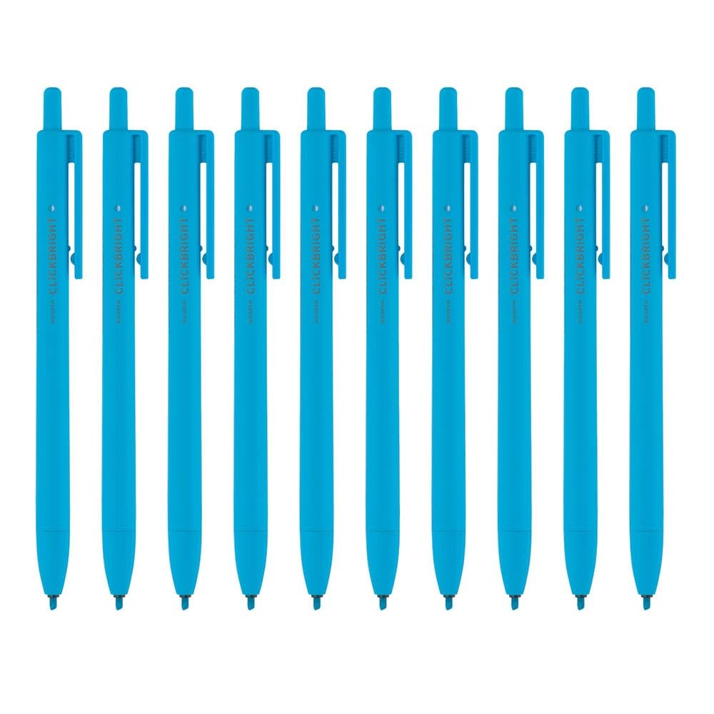 Zebra Highlighter Click Bright Light Blue 1 Count (Pack of 10), blue (light)
