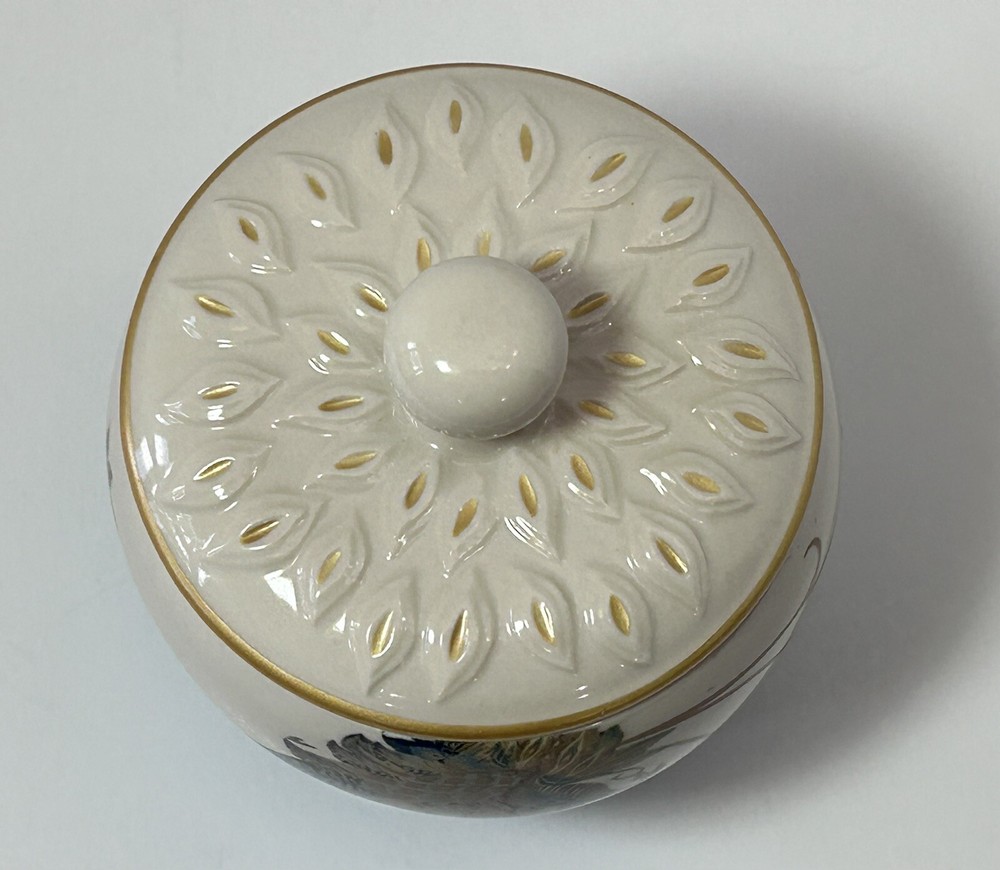 Feathered Flowers Sugar Jar With Cover