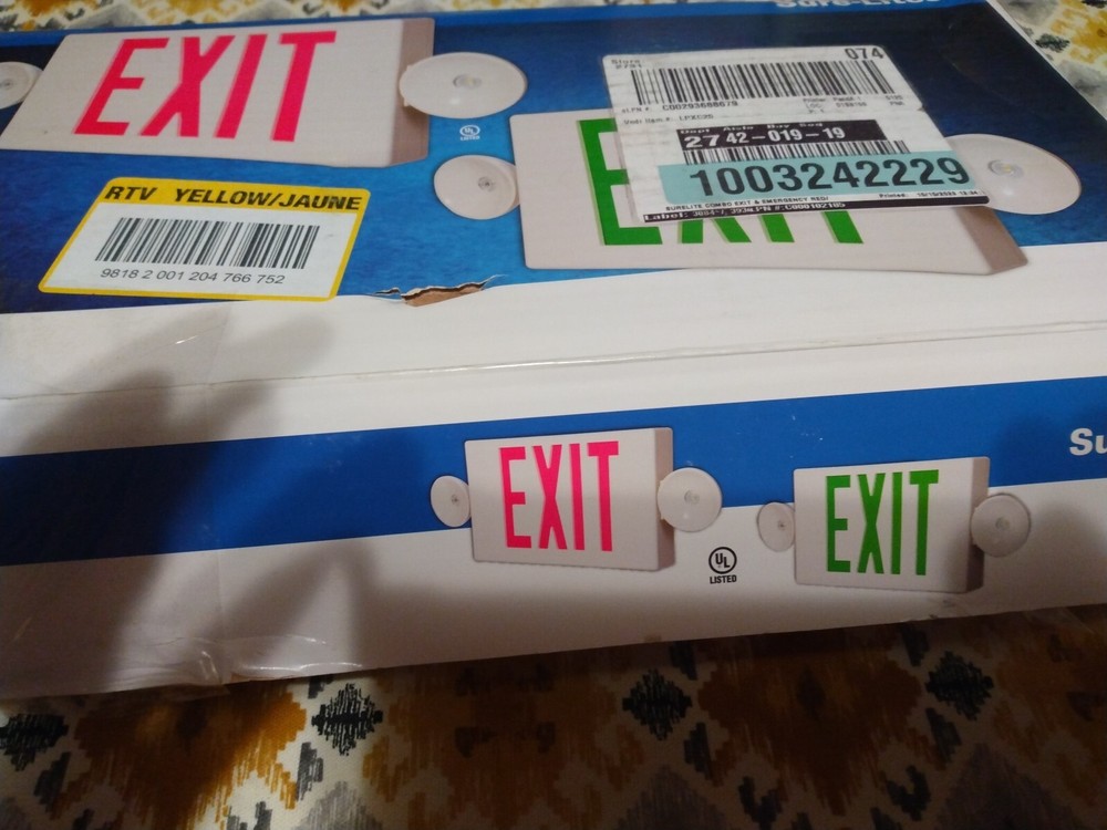 Sure-Lites White Integrated LED 2-Head Emergency Light Exit Sign