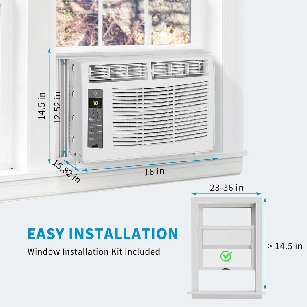 5000 BTU Window AC Unit - Quiet, Energy-Efficient Cooling with Remote Control