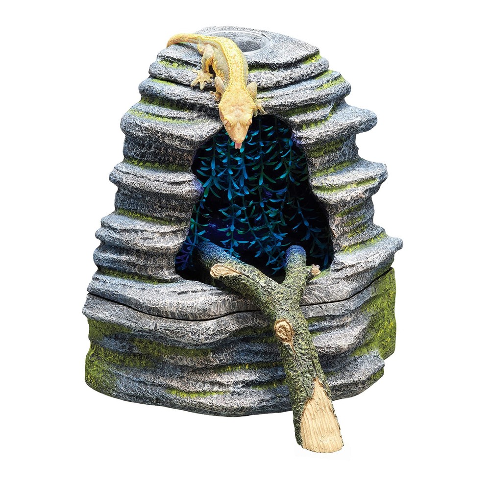 Zilla Spring Cave Décor with Blue LED Rain Chamber One Size ECOM