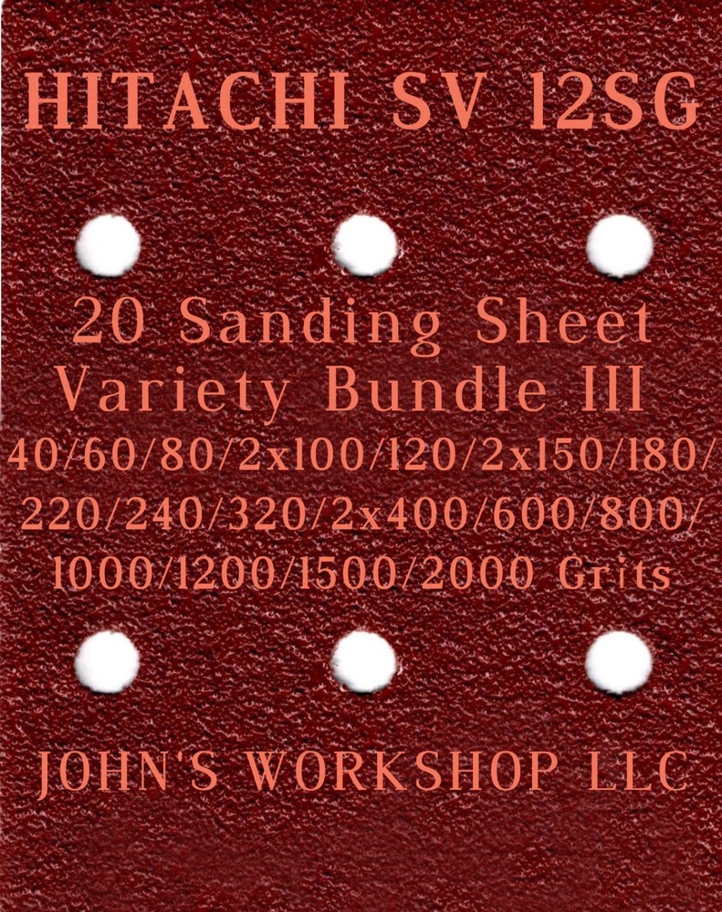 HITACHI SV 12SG - 17 Different Grits - 20 Sheet Variety Bundle III