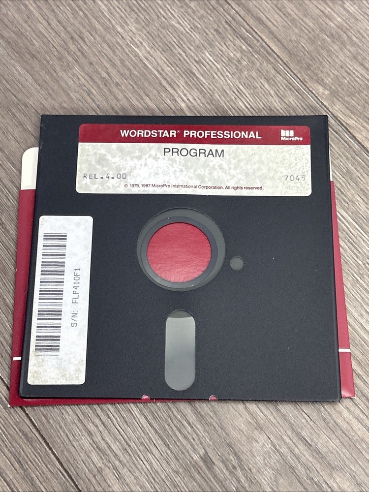 Wordstar Professional Release Complete 4 Disk Set DOS Software Vintage Floppy