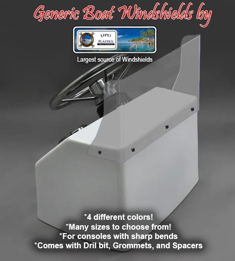 New Generic Center Console Boat Windshield Clear 27 1/2 inside Size, 1/4" Thick