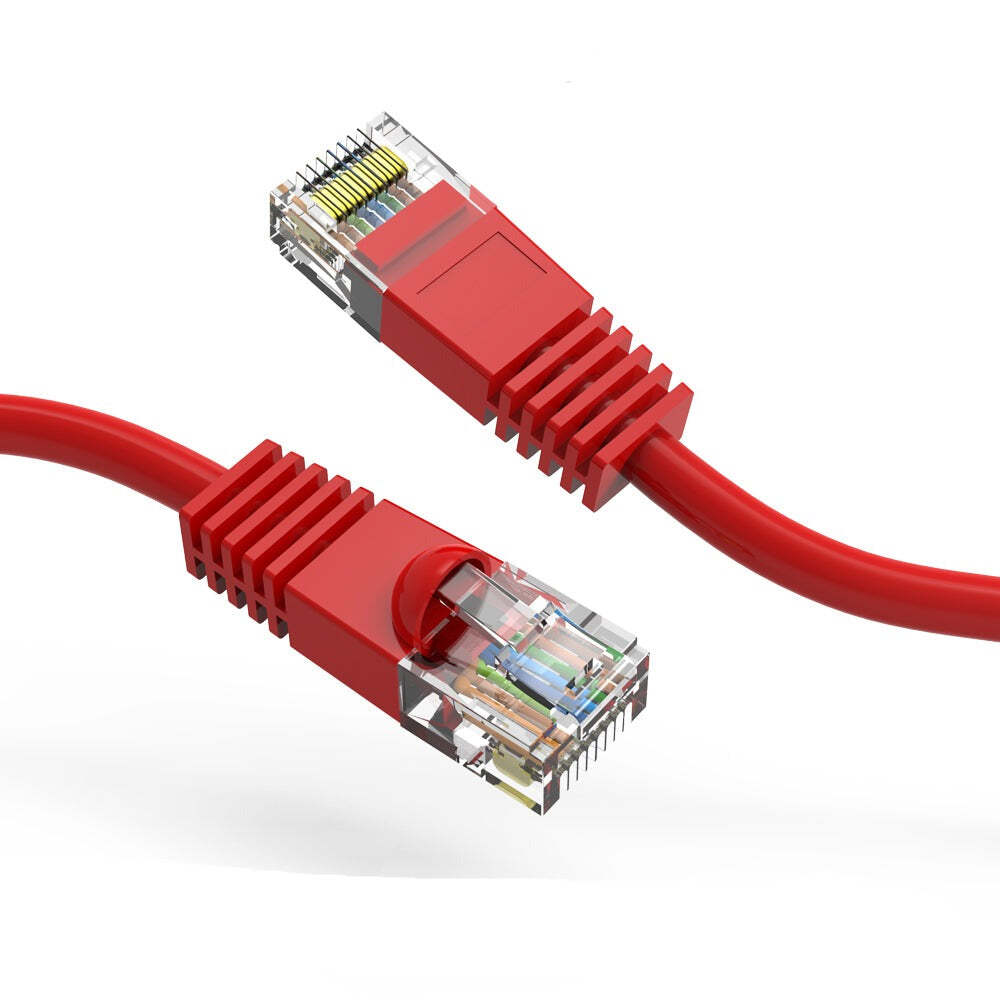 9Ft CAT5E UTP Ethernet Network Booted Cable Red