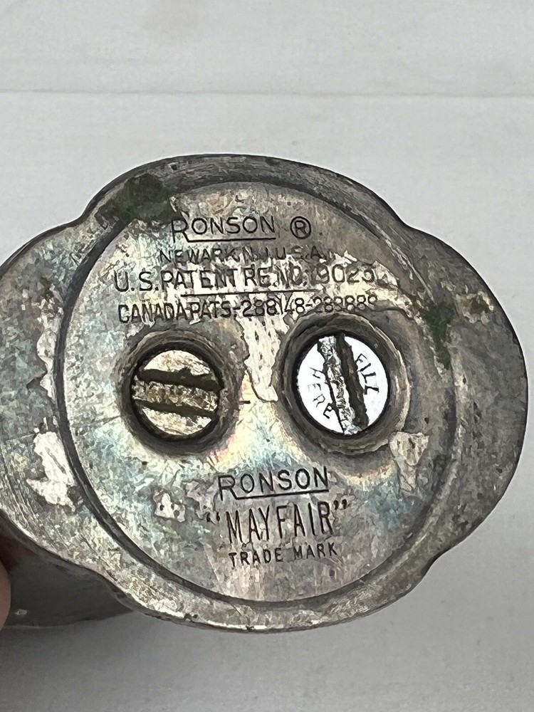 3” Vintage Ronson Mayfair Silver Plated Cigarette Lighter