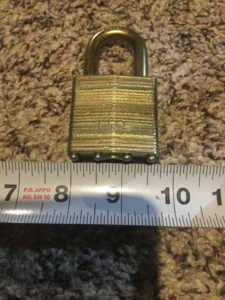 MASTER LOCK 6001LFUS Keyed Padlock, 3/4 in,Rectangle,Gold